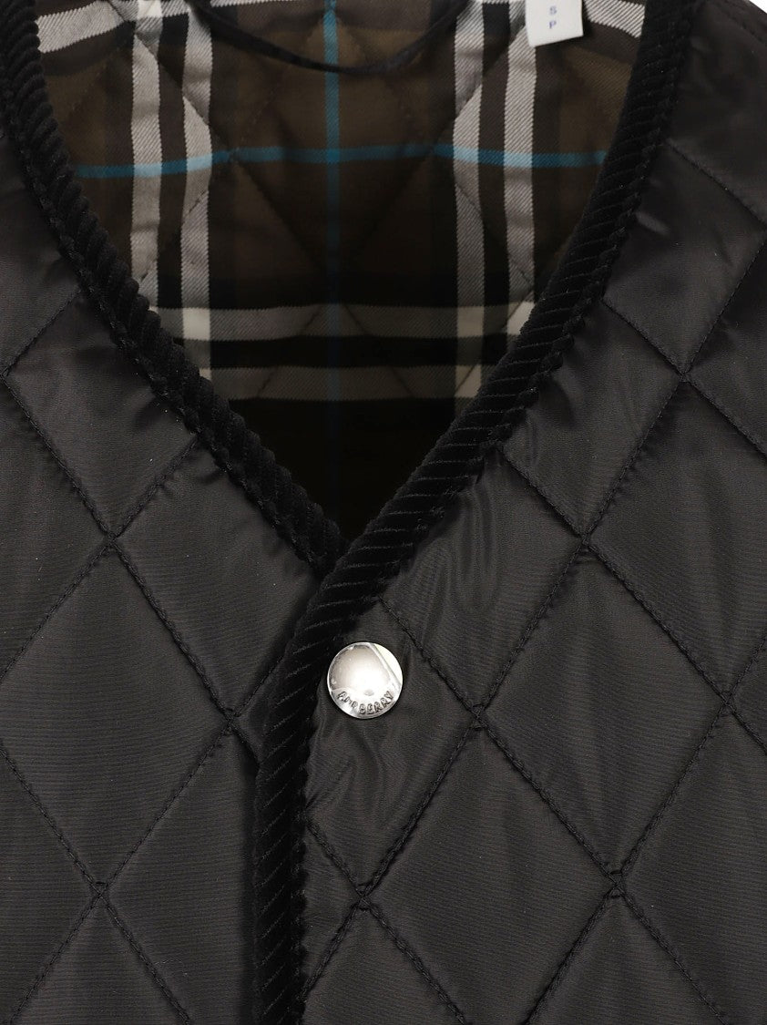 Burberry Sleeveless Black Quilted Coat