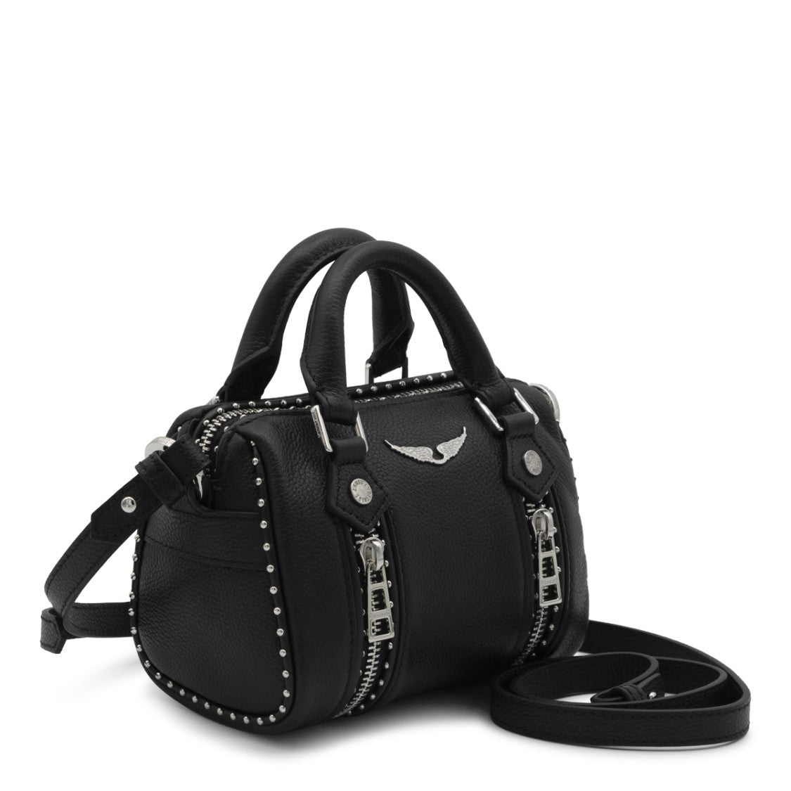 Zadig & Voltaire Compact Black Handbag With Textured Surface