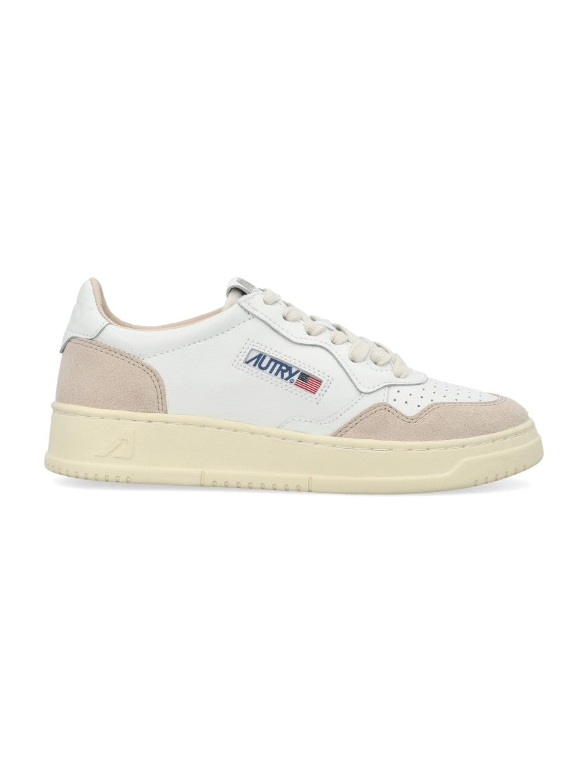 Autry Vintage-Inspired Perforated Low Sneakers With Padded Collar