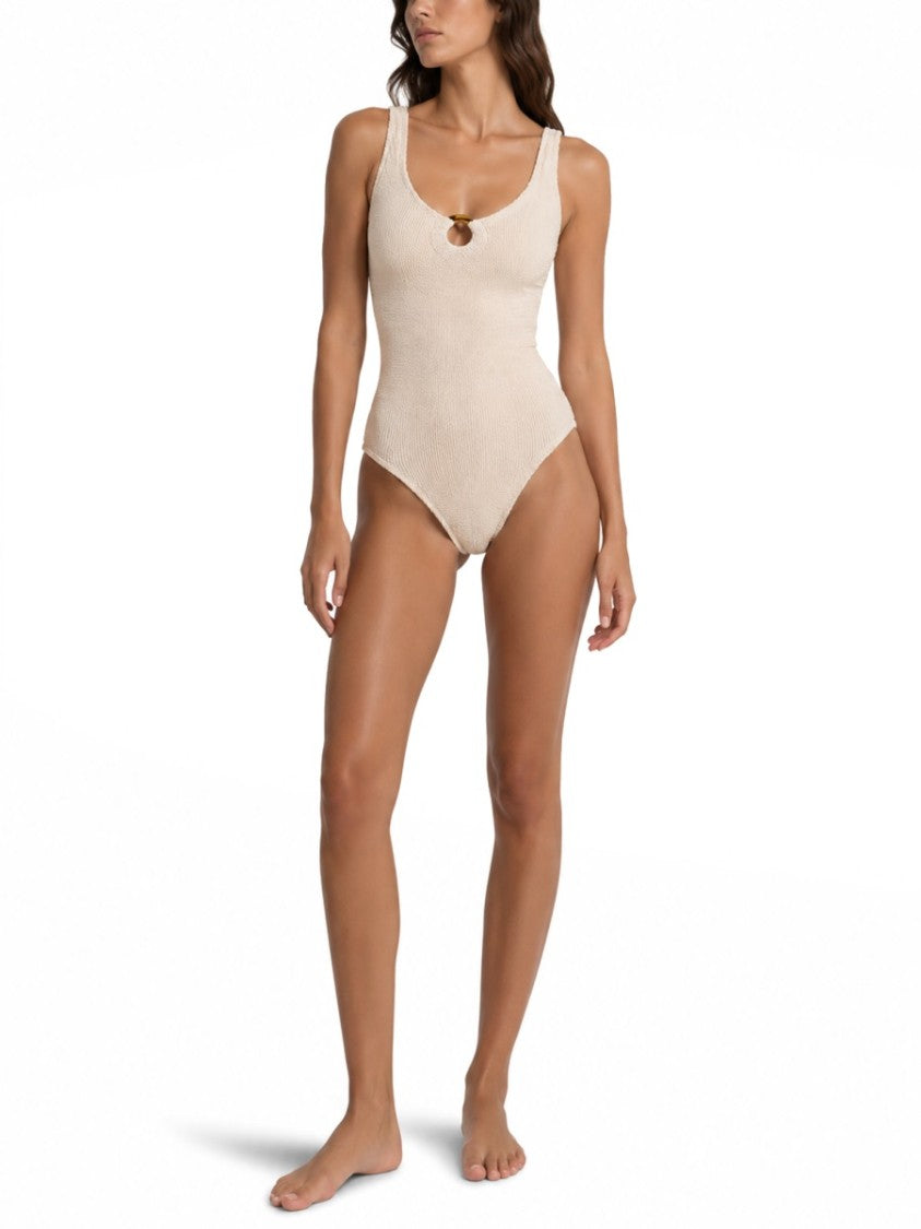 Hunza G Celine Crinkled Polyamide One-Piece Swimsuit