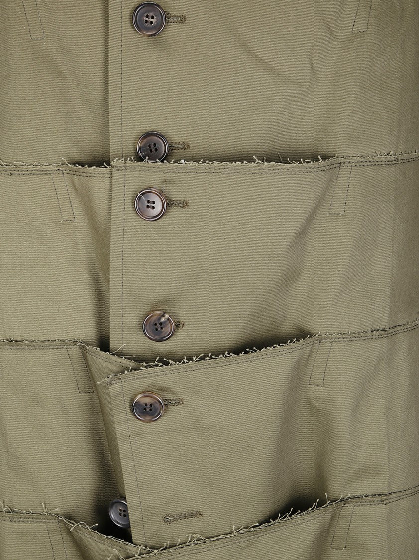 Comme Des Garçons Single-Breasted Panel Design Coat