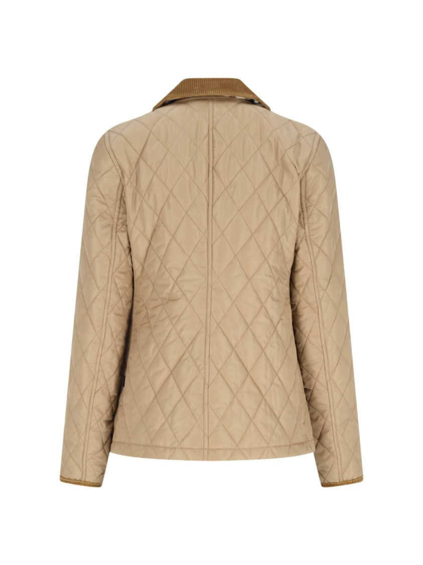 Burberry Beige Quilted Corduroy-Collar Jacket