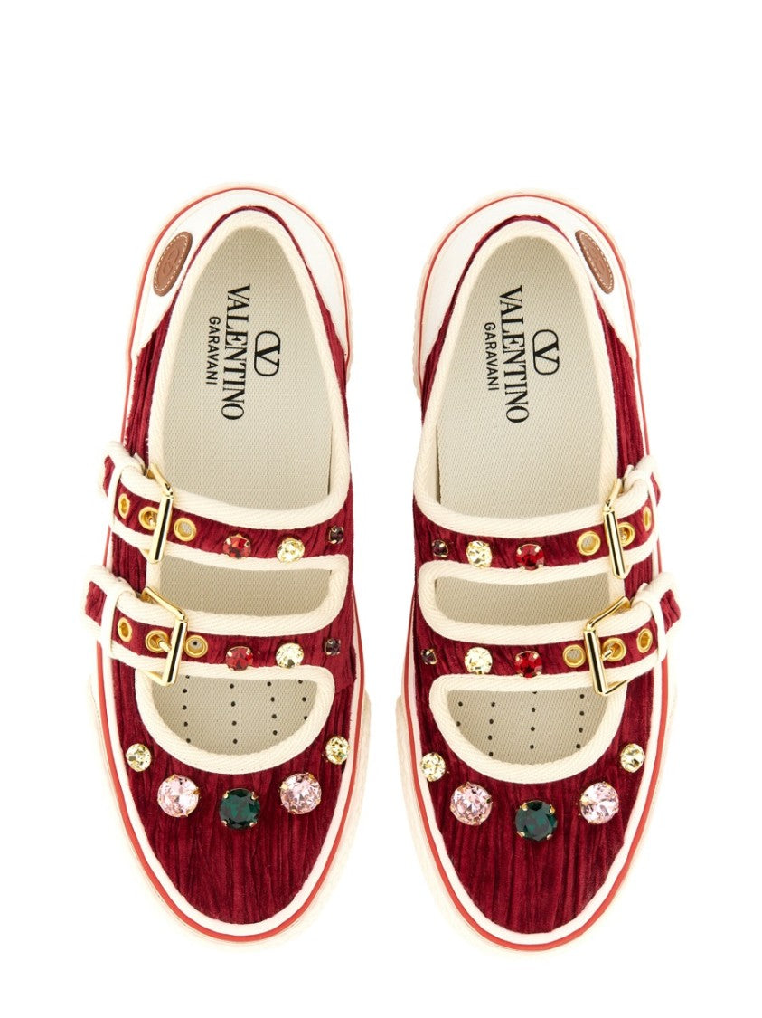 Valentino Garavani Velvet "Dollyboard" Ballerina Sneaker