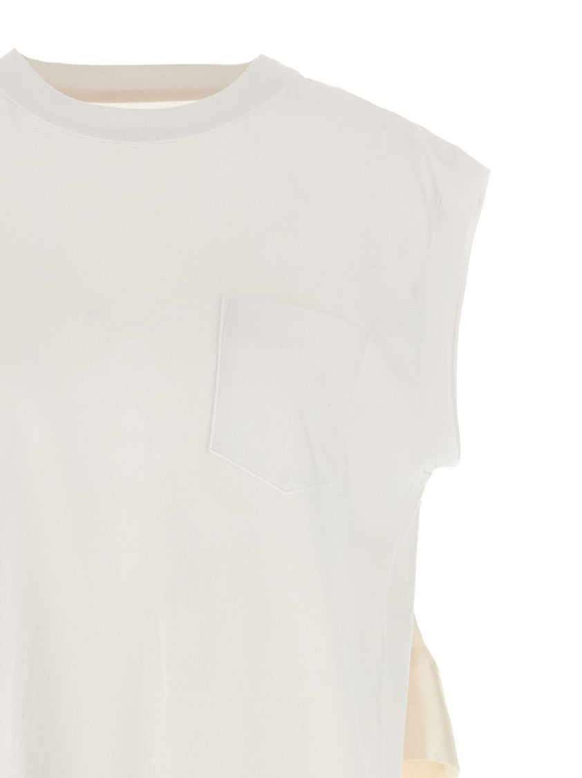 Sacai Textured Asymmetric Pleated T-Shirt By Sacai