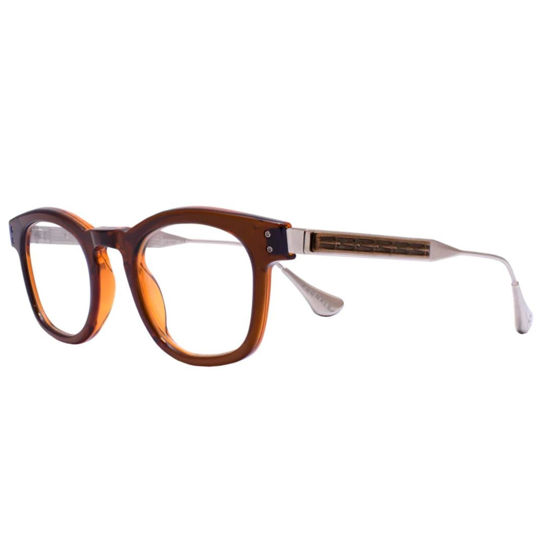 Pugnale N413 V Nelson Rounded Square Frame Eyeglasses With Metallic Temples
