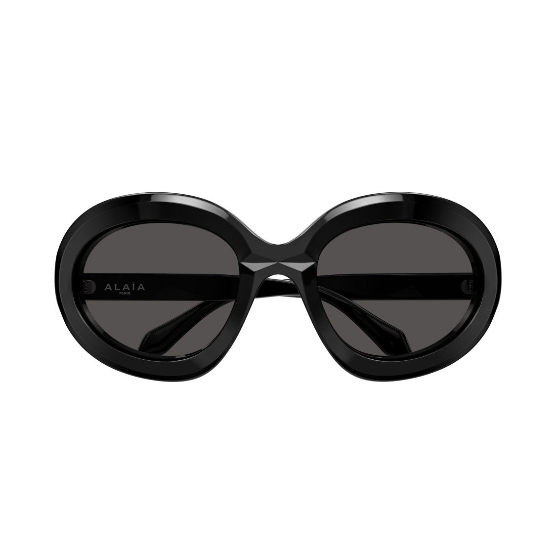 Azzedine Alaïa Oversized Oval Sunglasses In Glossy Black Acetate