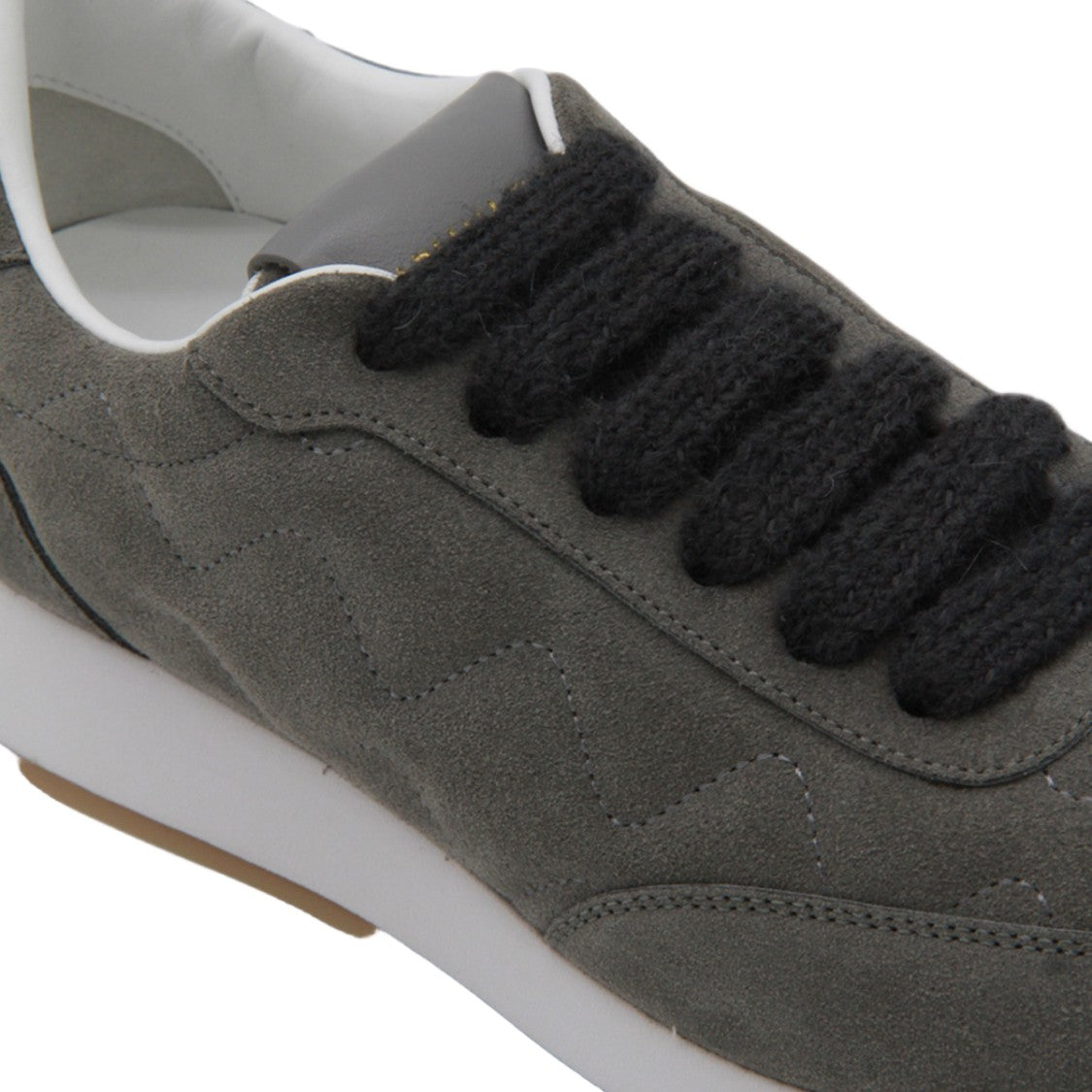 Fabiana Filippi Soft Suede Sneakers With Zigzag Stitch Design