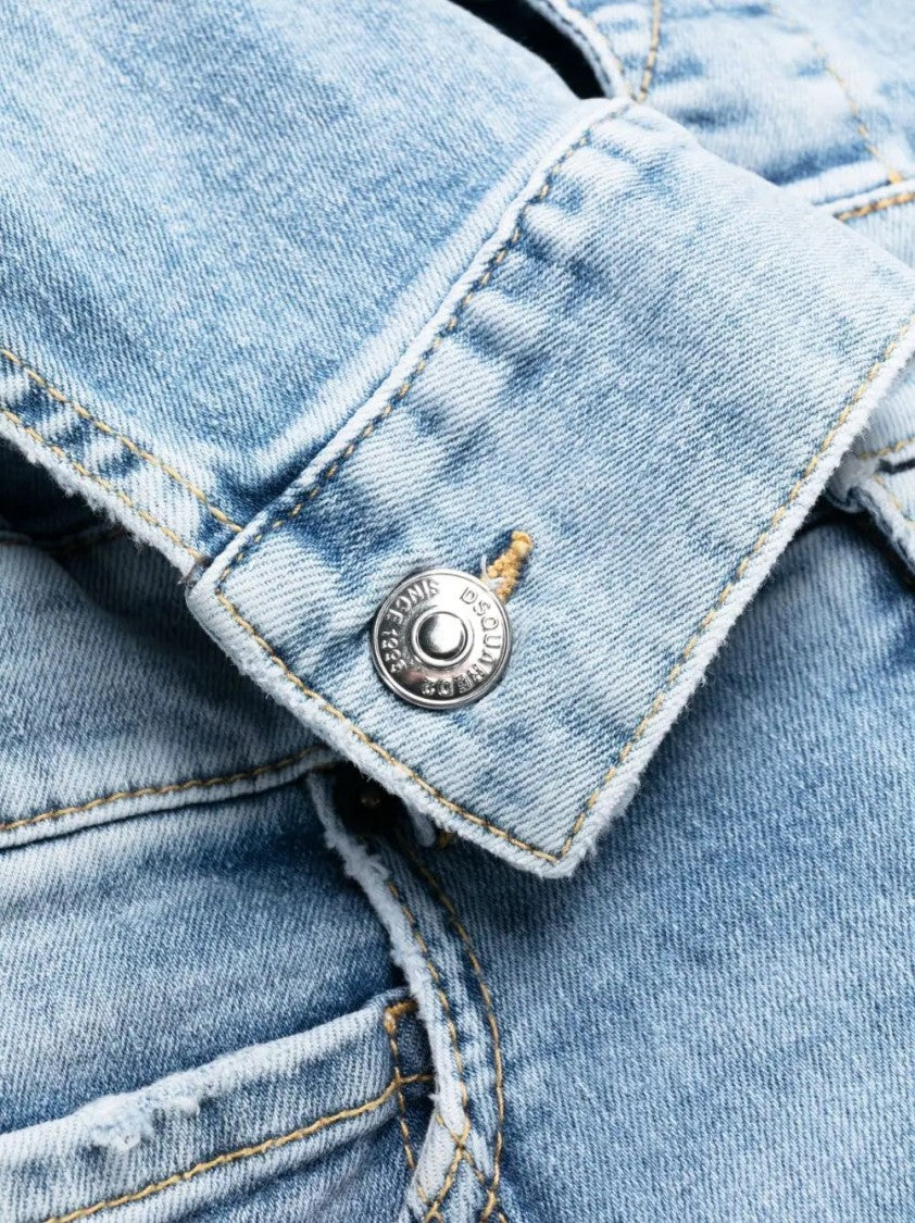 Dsquared2 Casual Midi Dress In Classic Denim Design