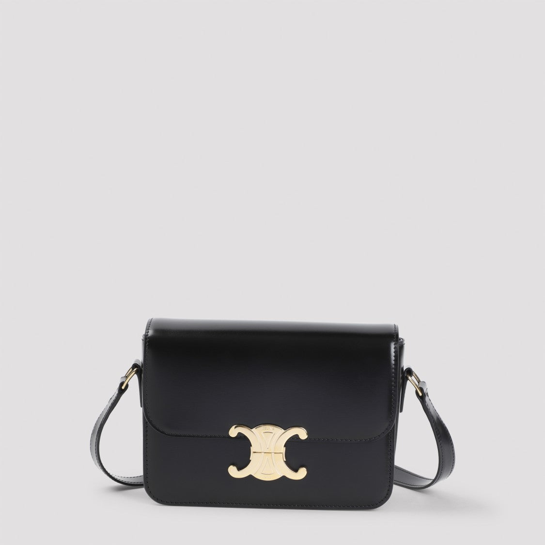 Celine Structured Black Calfskin Shoulder Bag