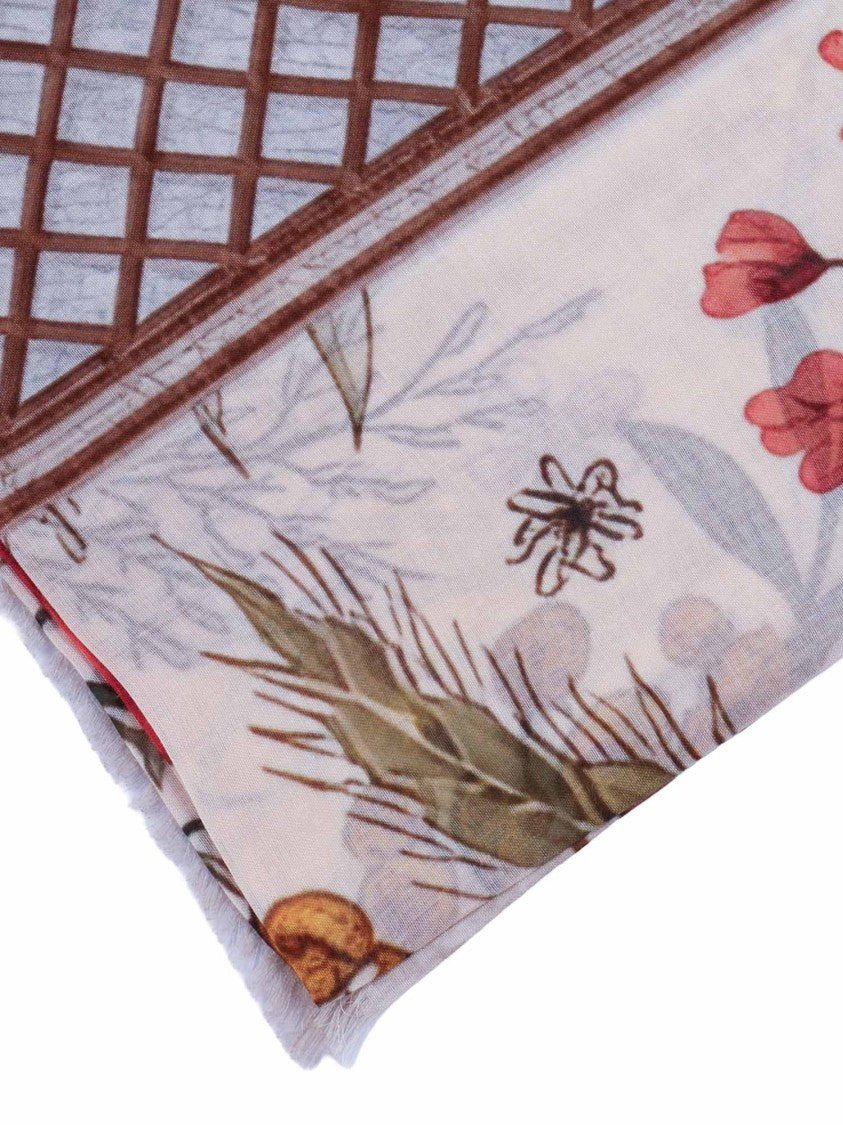 D'aniello Stola Perla Floral Motif Scarf