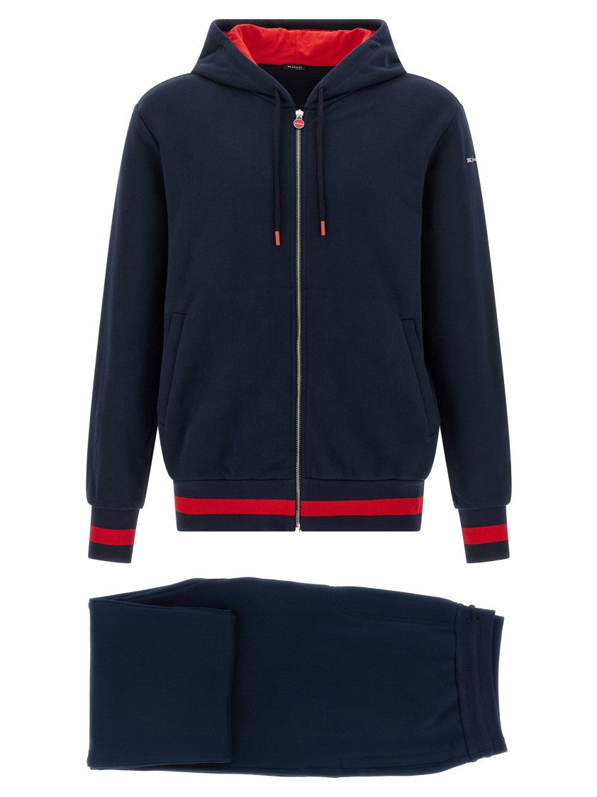 Kiton Gauze Cotton Tracksuit With Contrast Bands