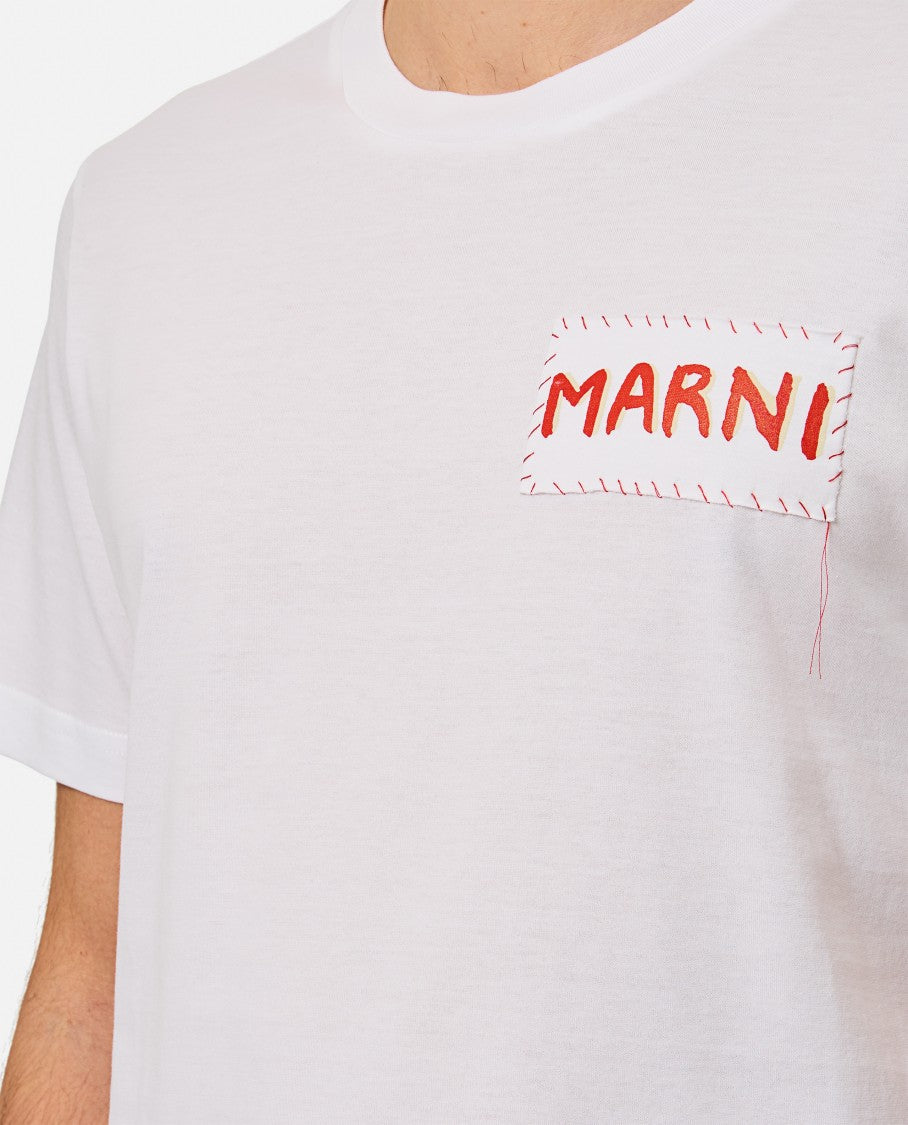 Marni White Cotton Mini Logo T-Shirt