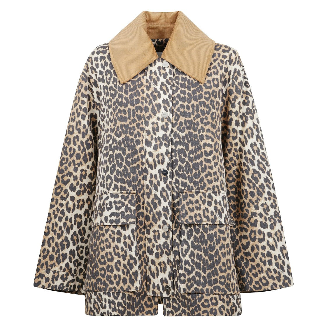 Ganni Leopard-Print Oversized Jacket