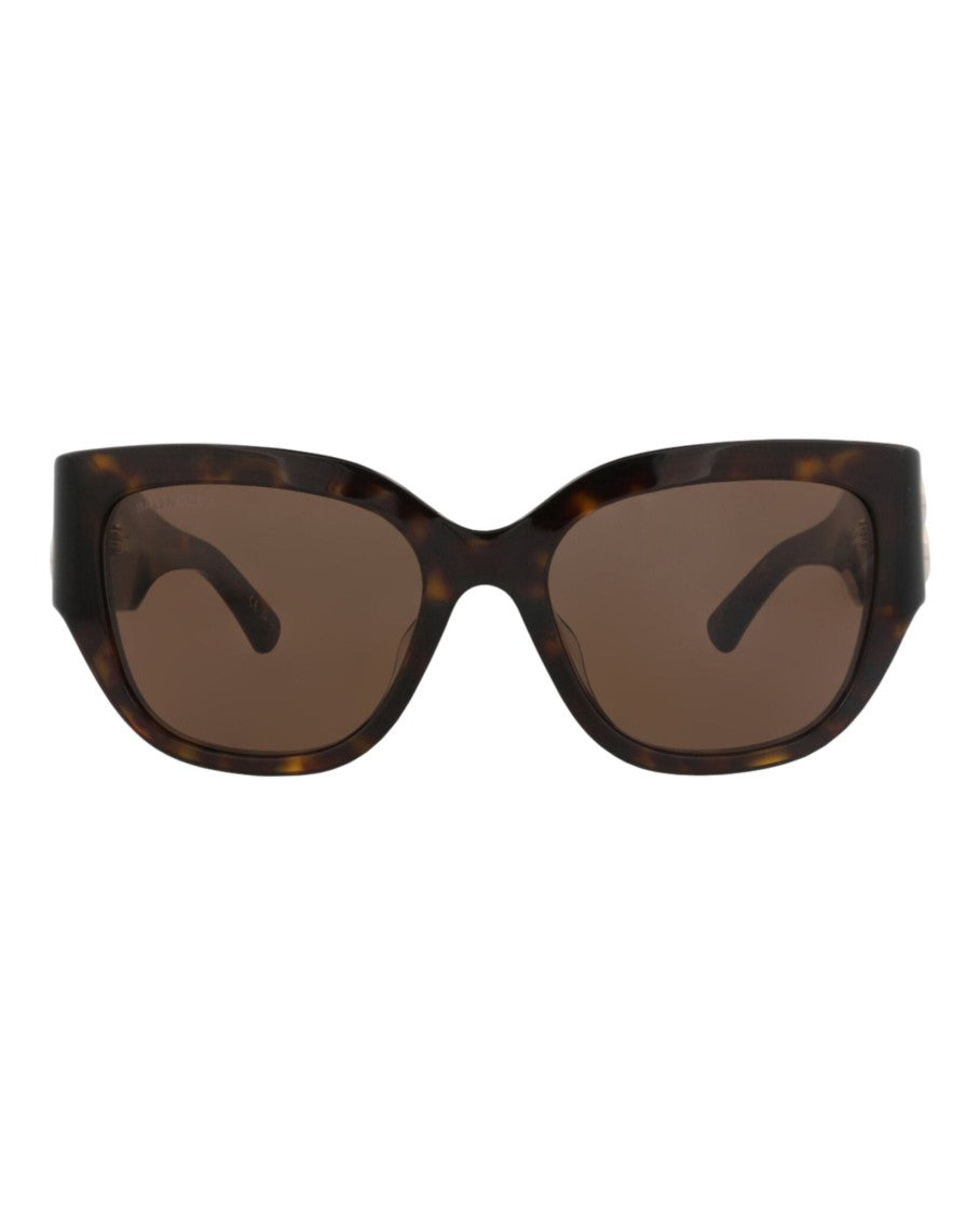 Balenciaga Square-Frame Tortoiseshell Sunglasses With Metallic Detail