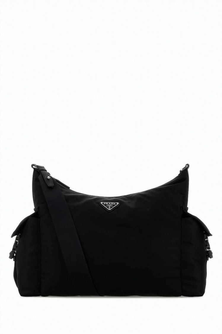 Prada Black Polyamide Minimalist Logo Shoulder Bag