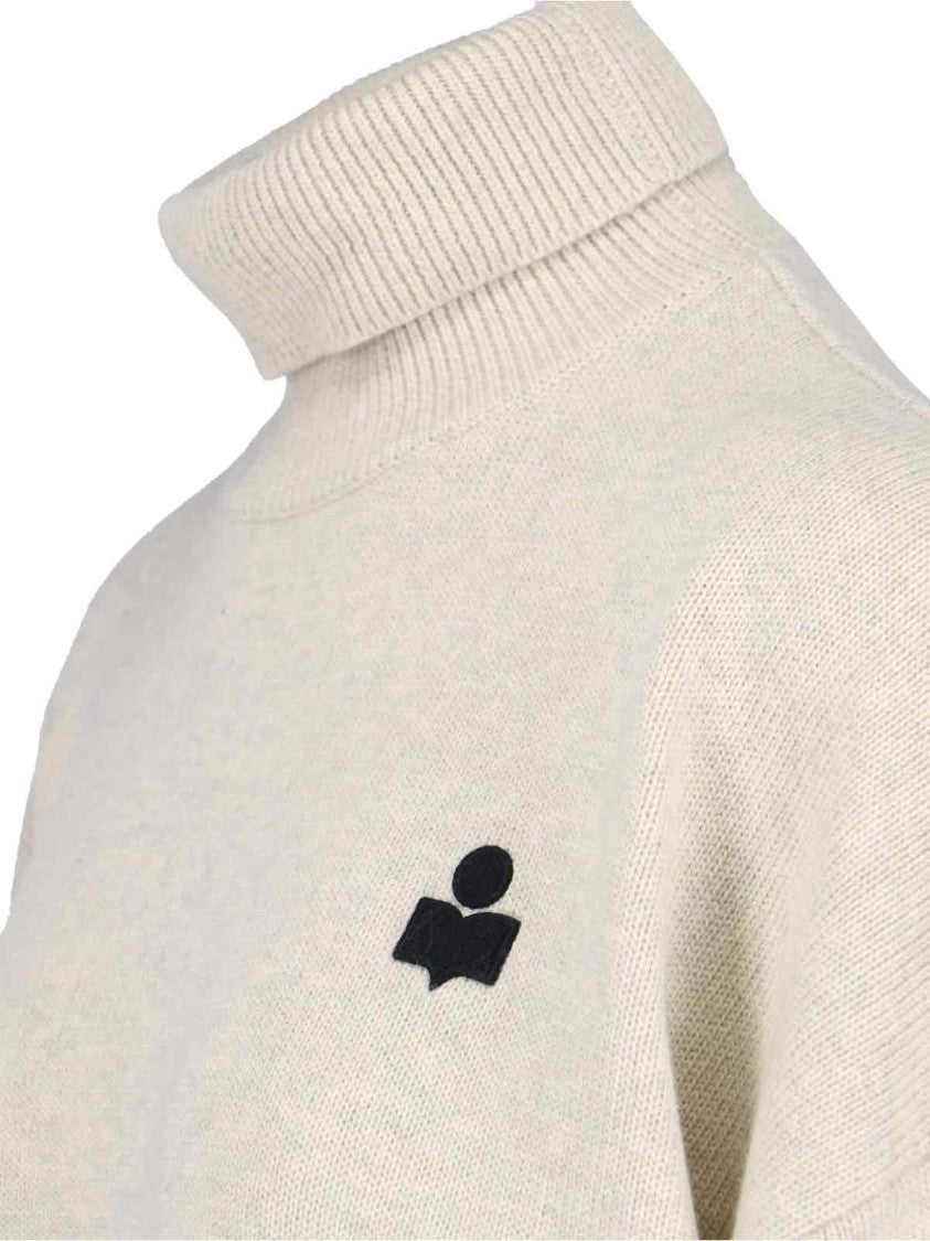 Isabel Marant Étoile High-Neck Knit Sweater With Contrast Logo