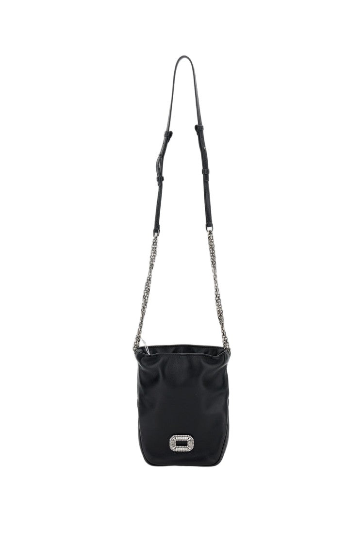 Roger Vivier Soft Leather Shoulder Bag With Silver Embellishment