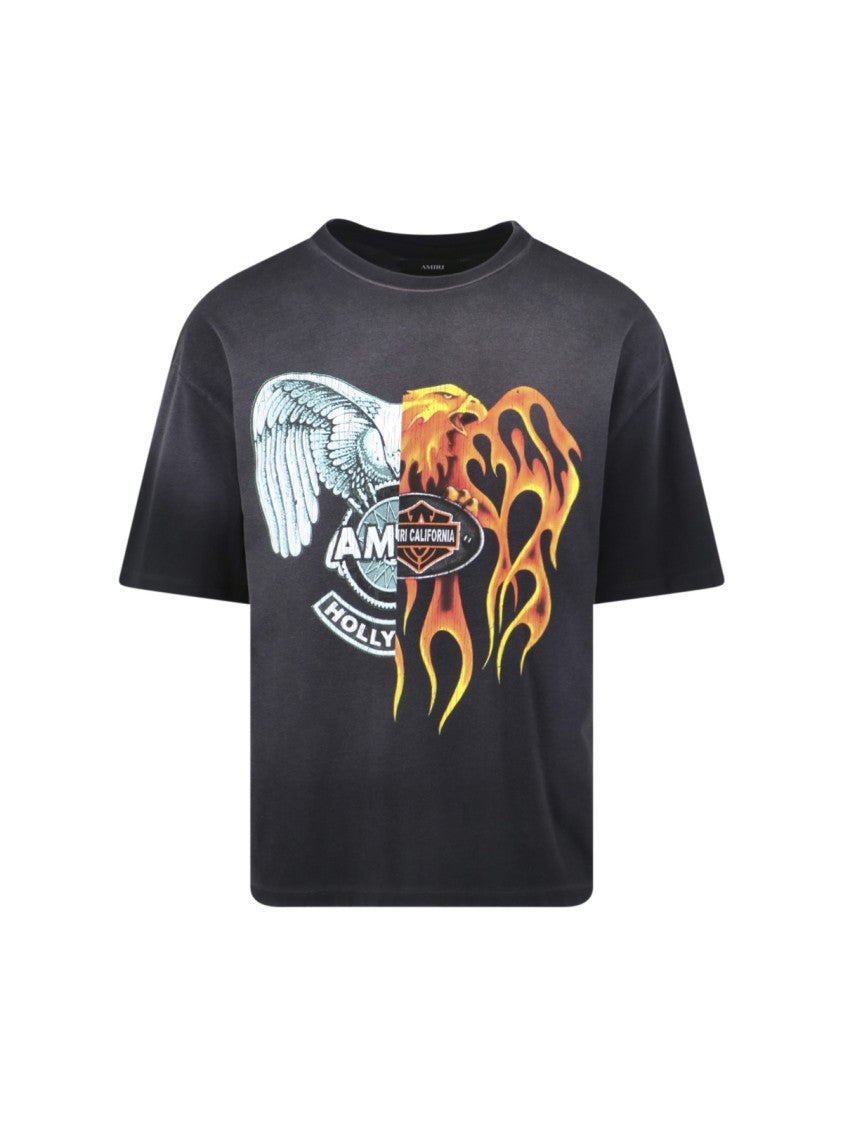 Amiri Crew Neck Graphic T-Shirt With Contrasting Print