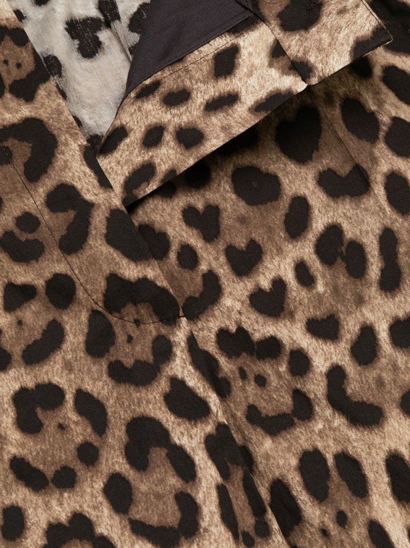 Dolce & Gabbana Tailored Multicolour Bermuda Shorts With Leopard Pattern