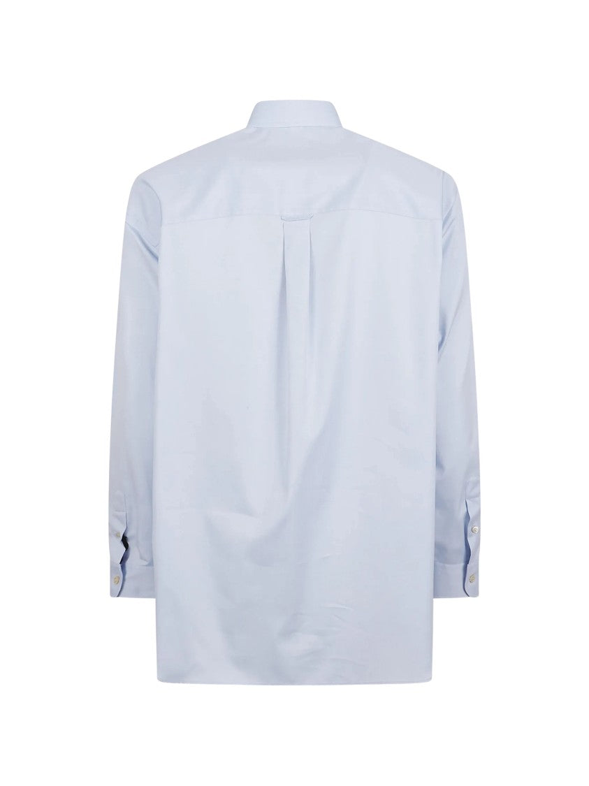 Valentino Structured Long-Sleeve Button-Down Shirt With Metallic Logo