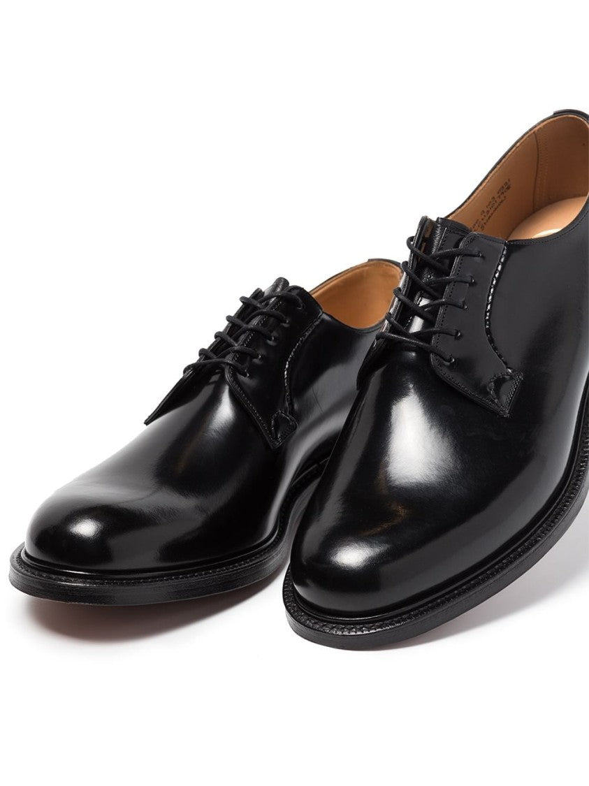 Church's Black Polished Leather Open-Lacing Derby Shoes