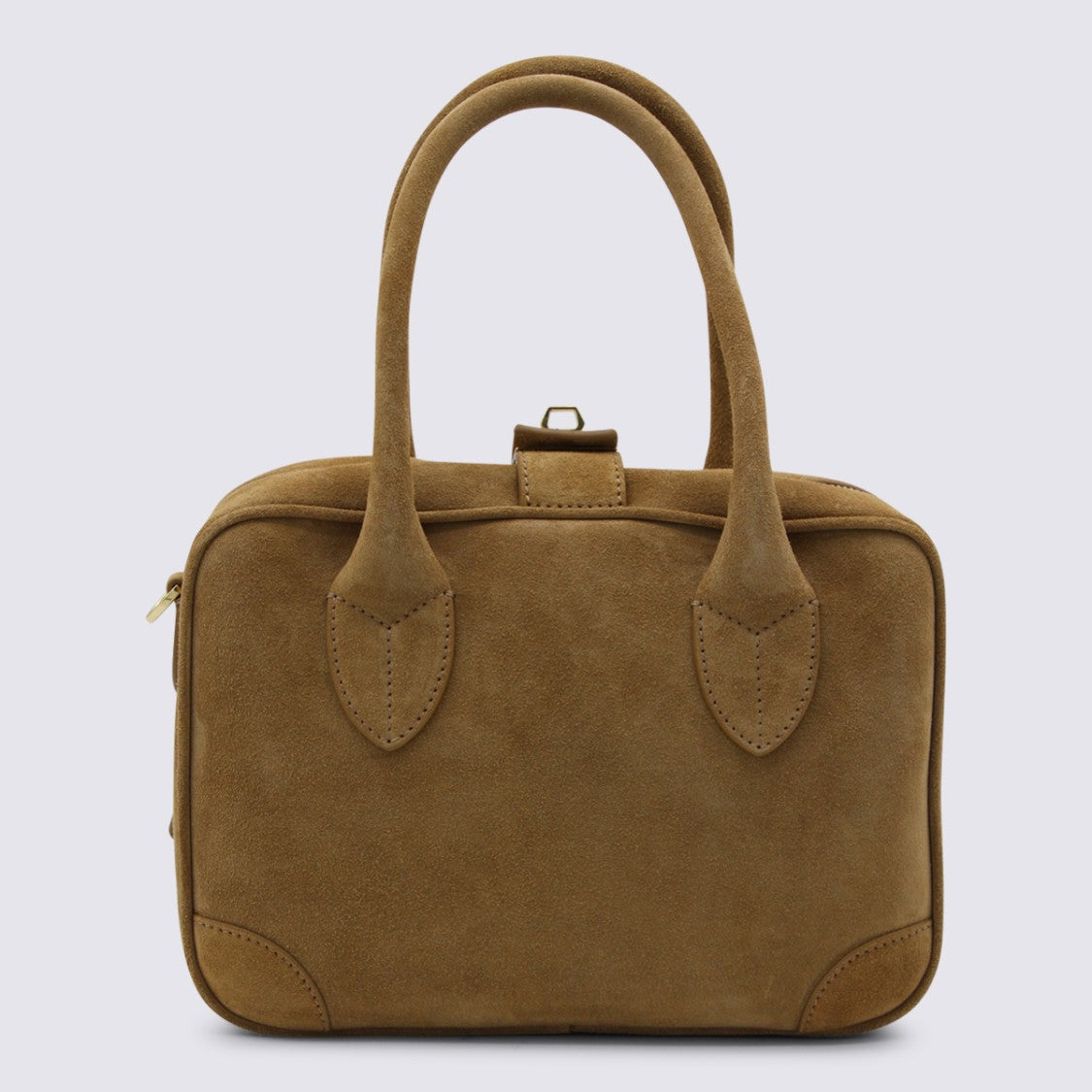 Golden Goose Camel Suede Structured Handbag