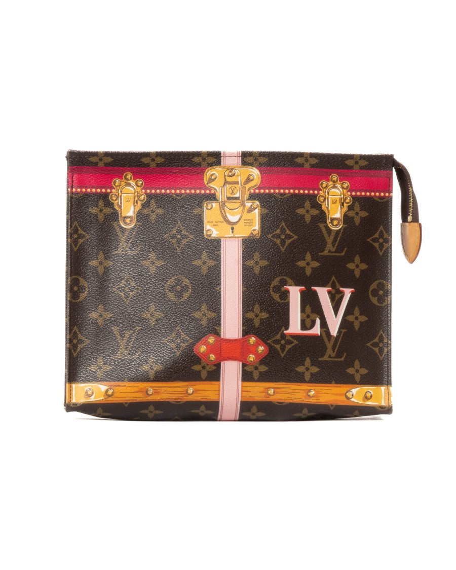 Louis Vuitton Brown Summer Trunk Monogram Canvas Toilette 26 Clutch