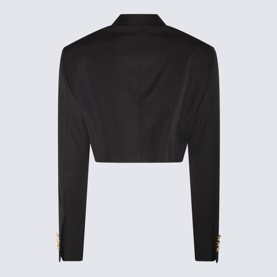 Palm Angels Cropped Double-Breasted Jacket With Sharp Lapels