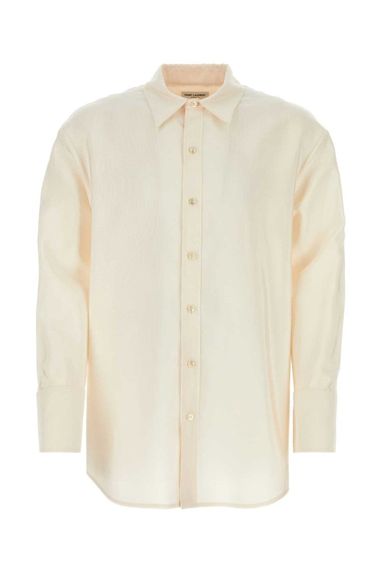 Saint Laurent Ivory Faille Oversize Shirt