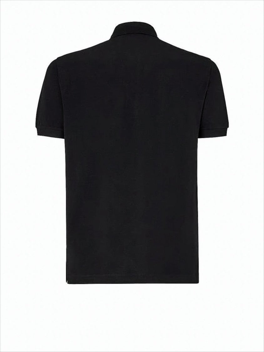 Fendi Short-Sleeve Polo Shirt With Subtle Pattern Detail