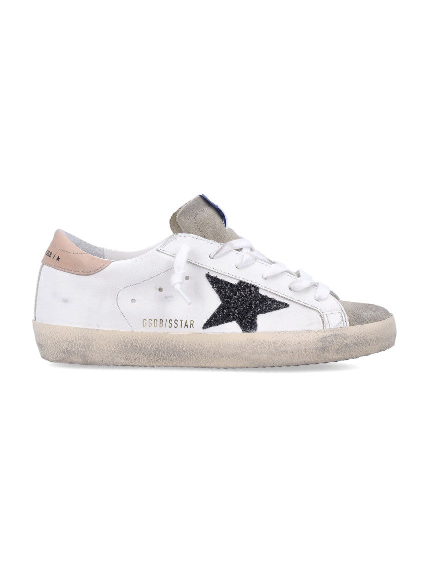 Golden Goose Superstar Distressed White Leather Low-Top Sneakers