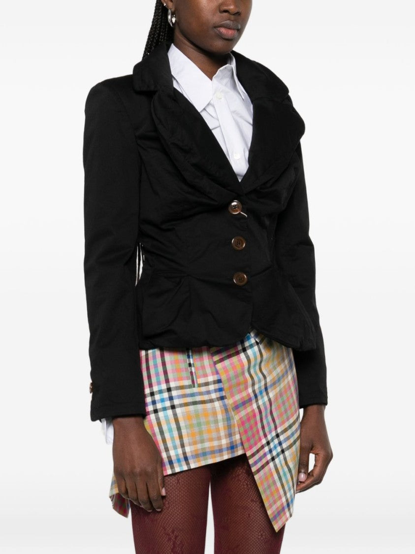 Vivienne Westwood Black Button Notch Lapel Flared Jacket
