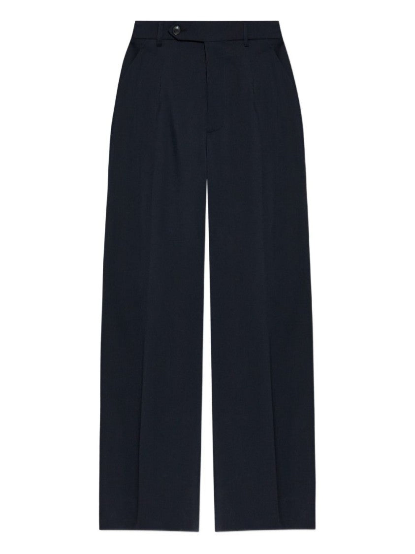 Vivienne Westwood Navy Wide-Leg Trousers With Tailored Waistband And Button Detail
