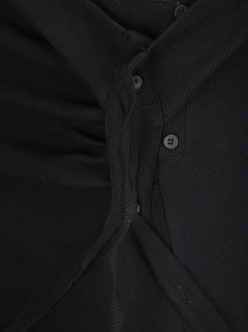 Ottolinger Asymmetrical Ribbed Mini Skirt With Ruffle Detail