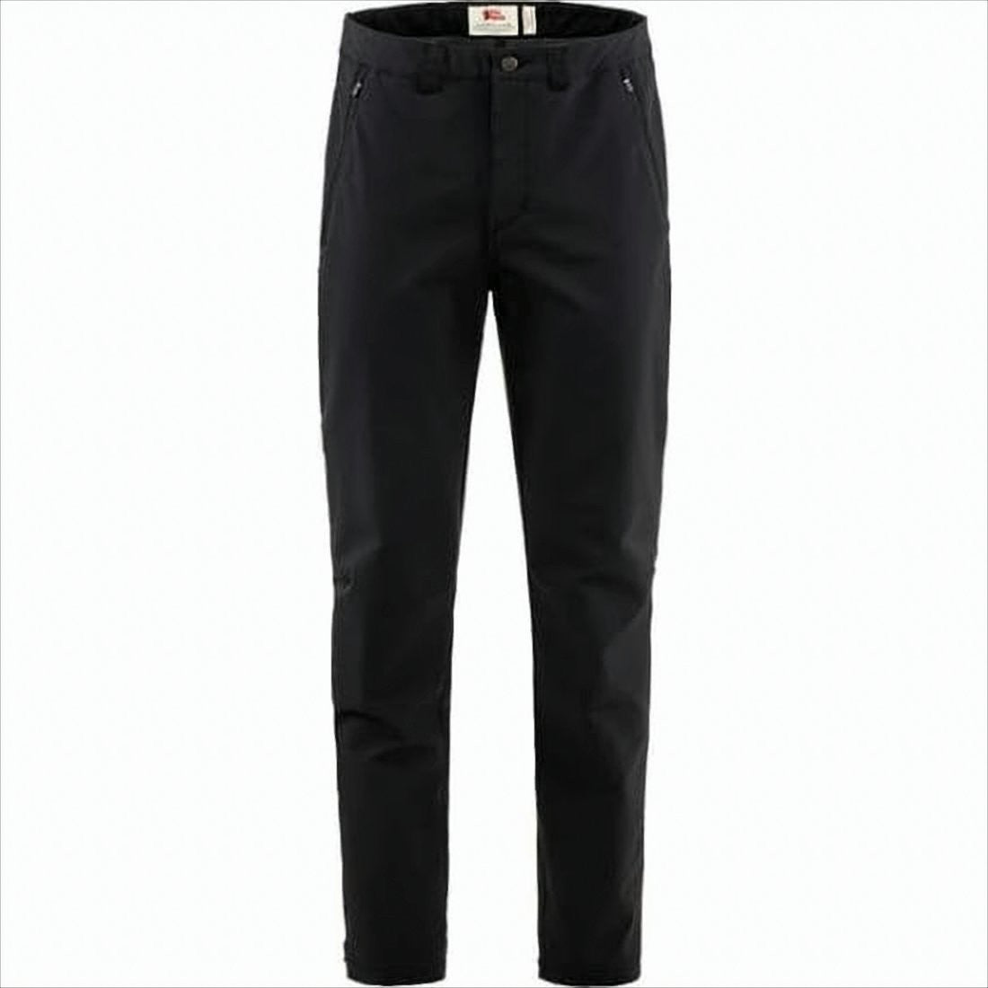 Fjallraven Kanken Slim Fit Black Straight Pants With Classic Waistband