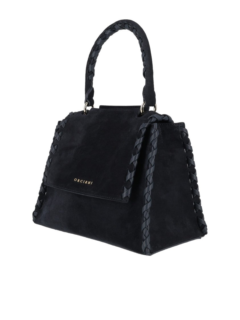 Claudio Orciani Black Sveva S Peach Cross Braided Shoulder Bag