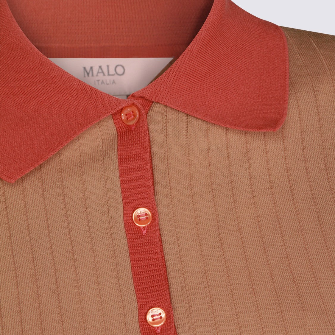 Malo Ribbed Texture Polo Shirt With Contrasting Details
