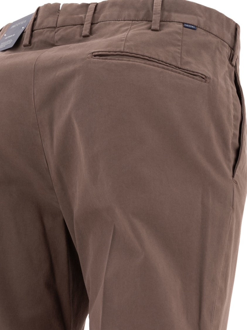 Incotex Tailored Brown Trousers With Classic Straight Leg
