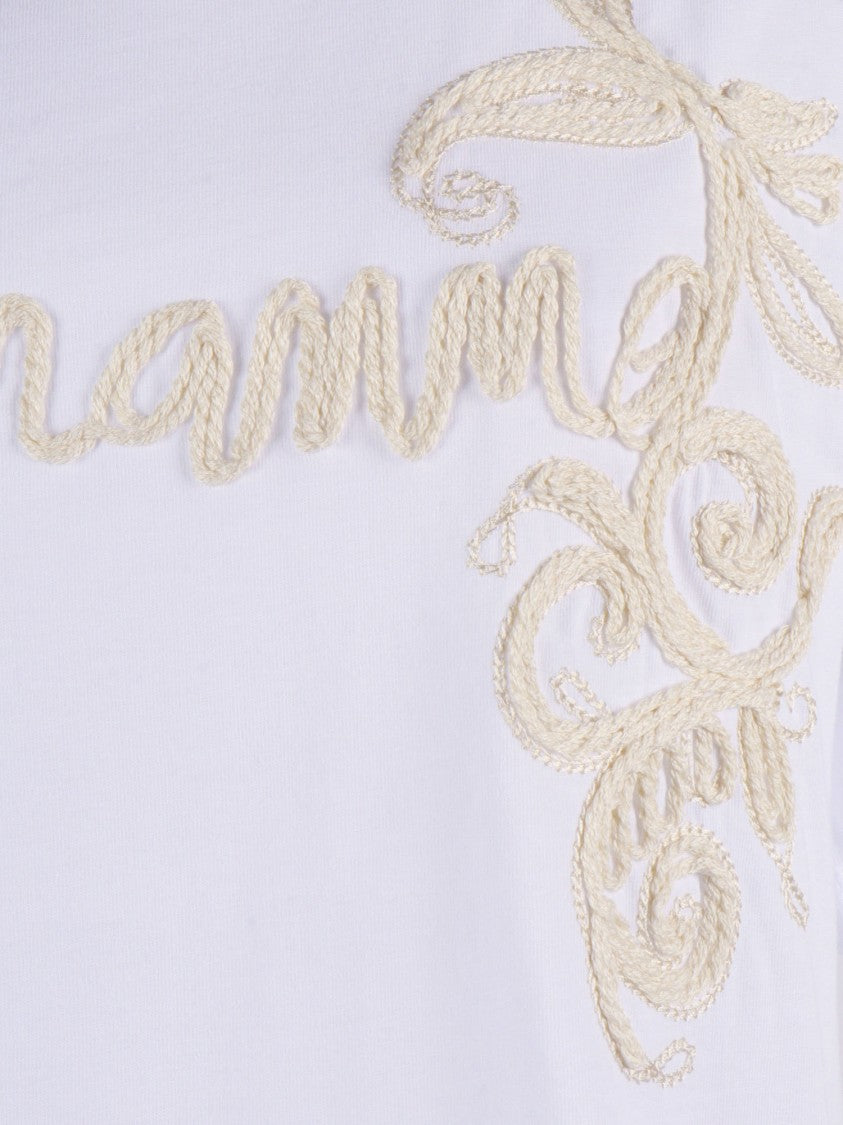 Ermanno Scervino White Short Sleeve Embroidered T-Shirt