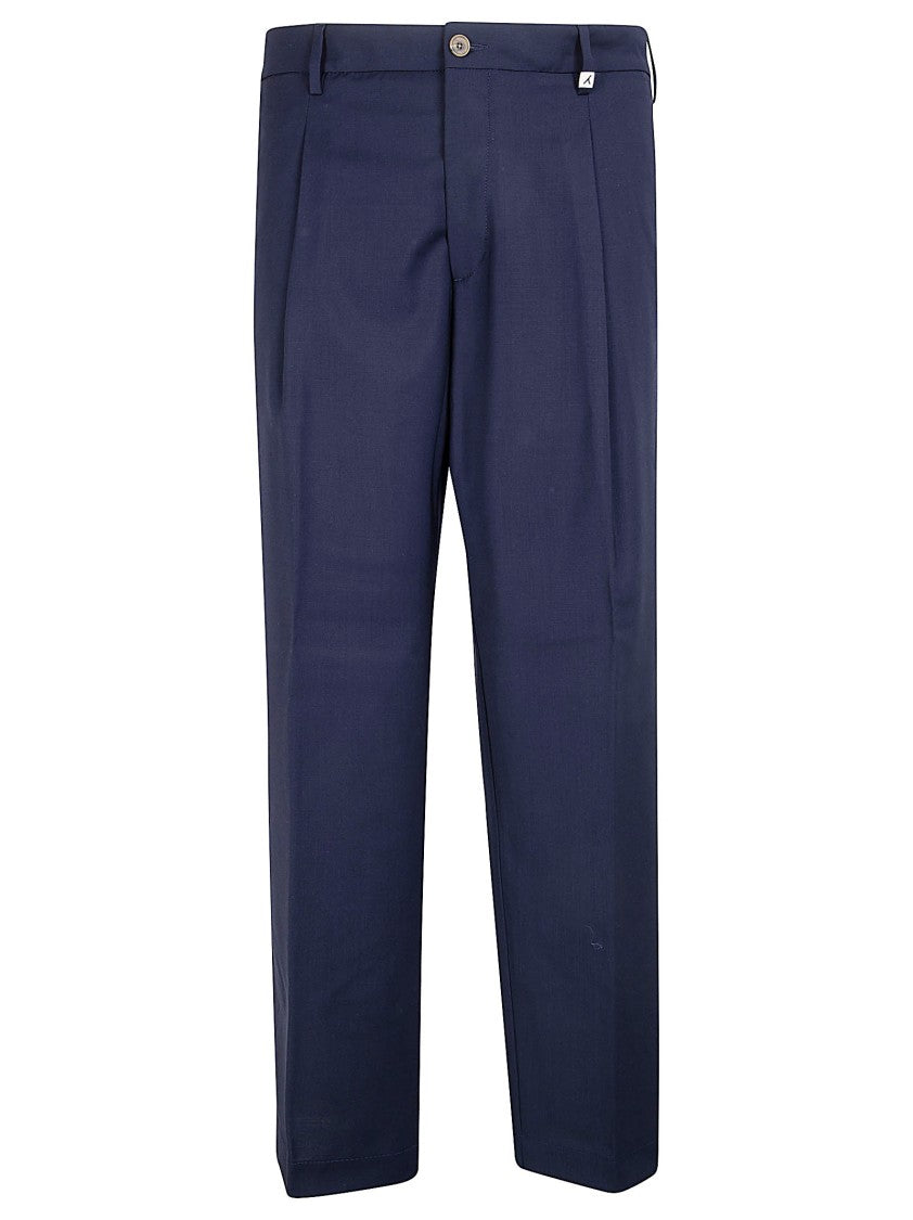 Myths Tailored Straight Leg Trousers With Button Closure And Pleated Front