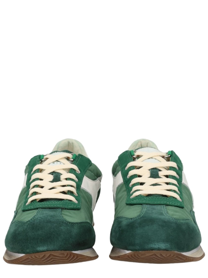 Diadora Equipe Vela Sw Green Suede Low-Top Sneakers