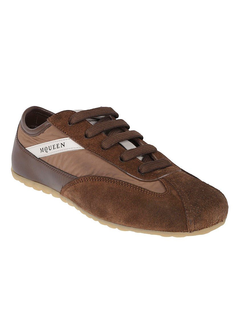 Alexander Mcqueen Brown Nylon Suede Panel Sneakers