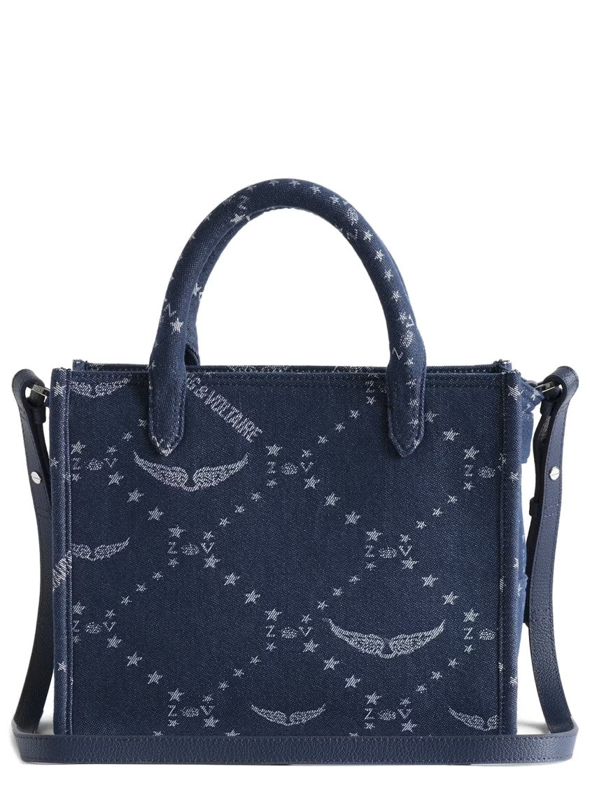 Zadig & Voltaire Structured Rectangular Handbag With Star And Wing Pattern