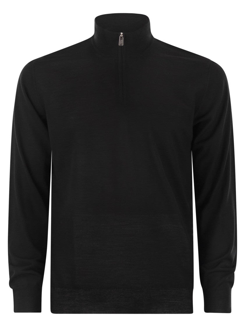 Fedeli Favonio - Superfine Wool Half-Zip Sweater