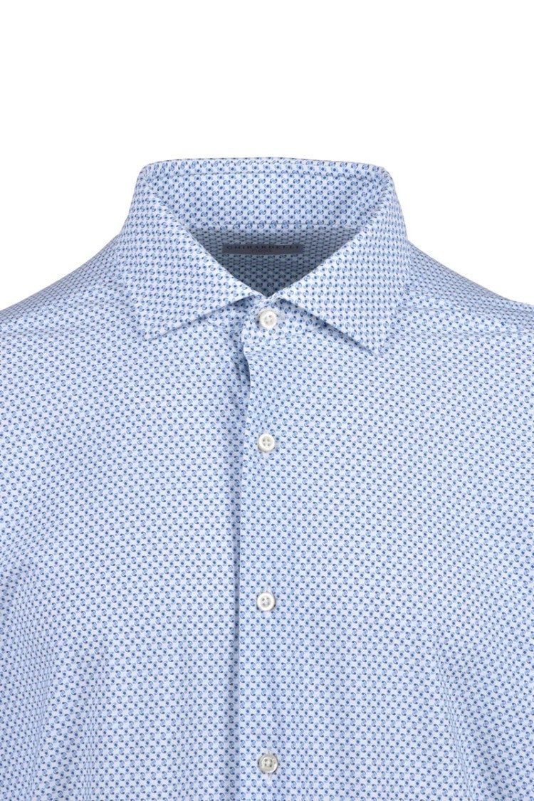 Ghirardelli Next White/Sky Blue Next Stretch Polyamide Elastane Men Shirt