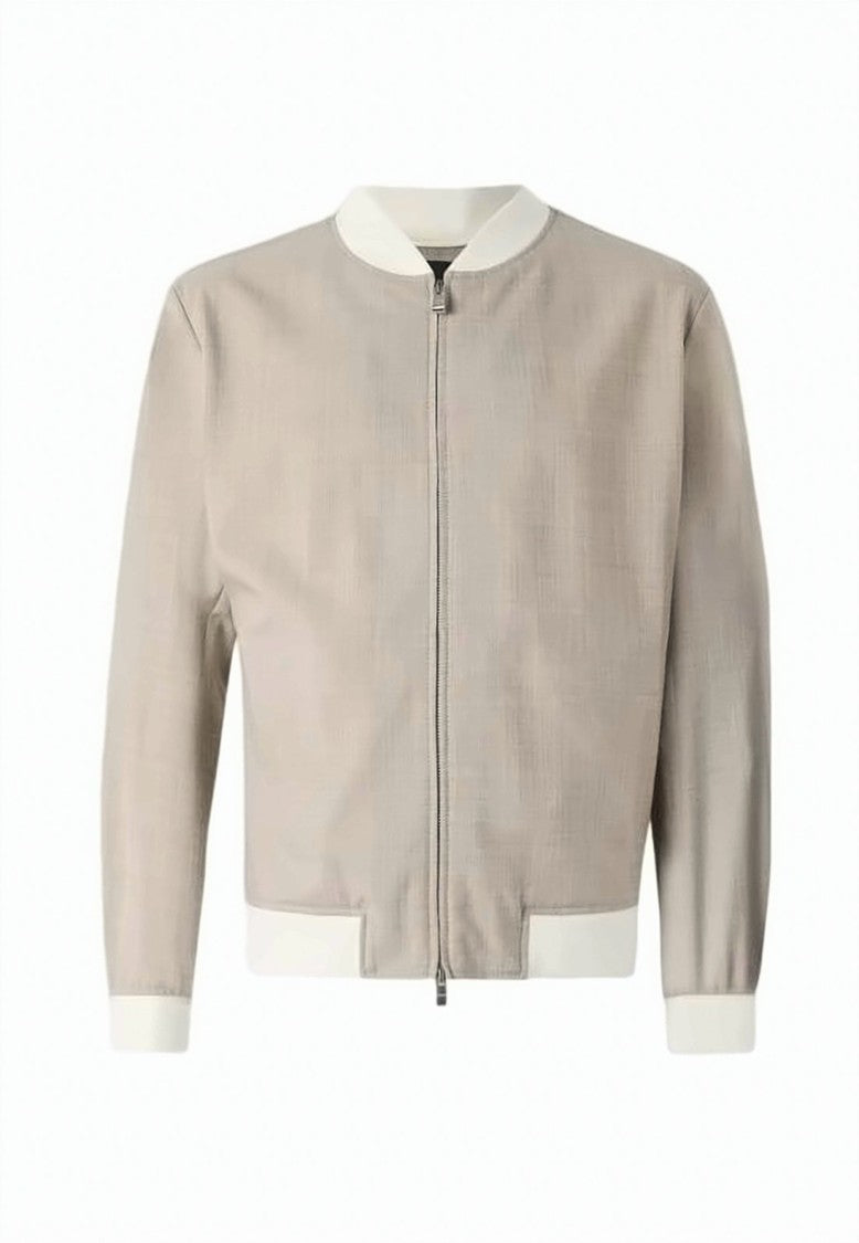Hugo Boss Cropped Wool Jacket With Zip-Up Front