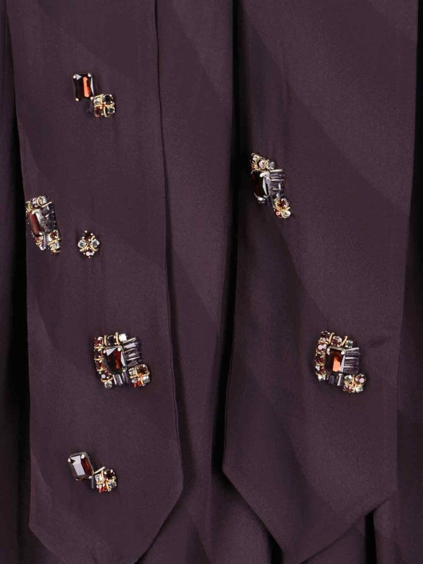 Dries Van Noten Crystal Silk Blouse – Purple