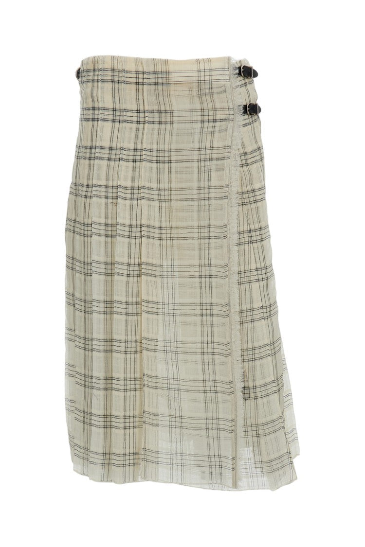 Durazzi Milano Multicolor Midi Checked Kilt Skirt