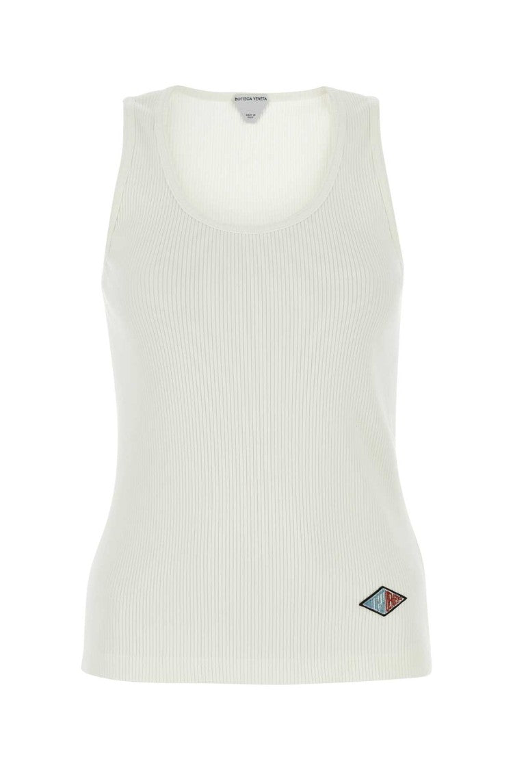 Bottega Veneta White Stretch Cotton Tank Top