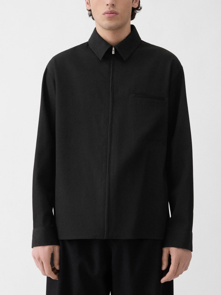 Jacquemus Black Workwear Design Virgin Wool Shirt